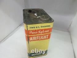 Vintage Advertising Airflight Motor Oil 2 Gallon Can Tin Garage Store 63-z