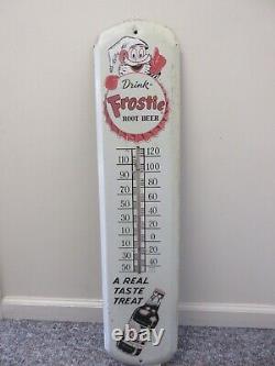 Vintage Advertising Frostie Large Garage Shop Tin Store Thermometer Ym-664