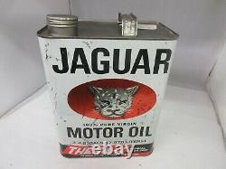 Vintage Advertising Jaguar Motor Oil 2 Gallon Can Tin Garage Store 802-q