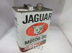 Vintage Advertising Jaguar Motor Oil 2 Gallon Can Tin Garage Store 802-q