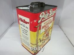 Vintage Advertising Pep Boys Motor Oil 2 Gallon Can Tin Garage Store 800-q