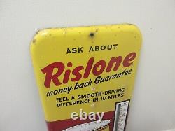 Vintage Advertising Rislone Shaler Garage Shop Tin Store Thermometer A-974