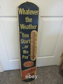 Vintage Advertising Sohio Large Garage Shop Tin Store Thermometer Ya-898