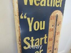 Vintage Advertising Sohio Large Garage Shop Tin Store Thermometer Ya-898