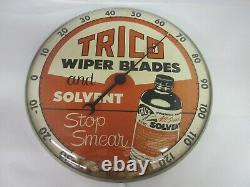 Vintage Advertising Trico Round Thermometer Glass Face Garage Store M-402