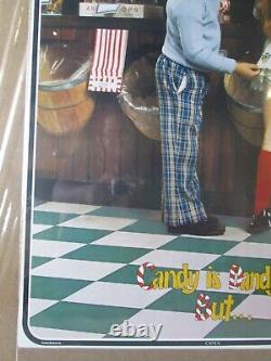 Vintage Candy is Dandy but. Man cave garage Poster Funny store 1970's 15528