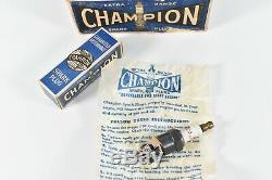 Vintage Champion Y-4 Spark Plug In Original Store Display Box of 10 Garage Cave