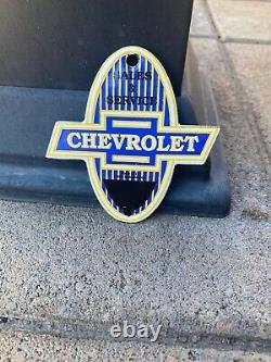 Vintage Chevrolet Porcelain Bow-tie Gas Auto Trucks Service Sales Match 4 Sign
