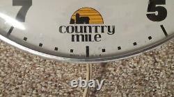 Vintage Country Mile Old Store Advertising Kitchen Diner Clock Made in U. S. A