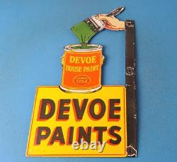Vintage Devoe House Paints Porcelain Sign Hardware Store Gas Pump Service Sign
