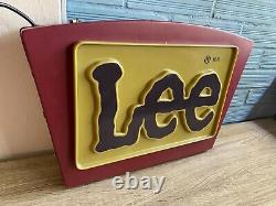 Vintage Lee Cooper Jeans Neon Sign Bar Pub Store Man Cave Light Logo Garage
