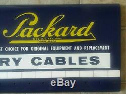 Vintage NOS Packard Automobile Battery Cables Mechanic Garage Store Display Sign