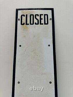 Vintage Porcelain Open Closed Sign Industrial Garage Store Factory
