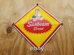 Vintage Sunbeam Bread Porcelain Sign Bakery General Store Gas Motor Oil Garage