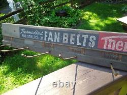 Vintage Thermold Motor Fan Belt Store Display / Garage Rack Wooden Sign