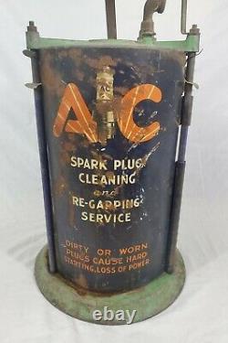 Vtg AC Spark Plug Cleaning and Re-Gapping Service Store Counter Machine Garage