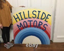 Vtg Old Metal BEER Liquor Store Shop Store Hillside Motor Auto Dealership Sign