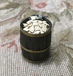 WOOD Barrel Of Crackers Signed DOLLHOUSE Miniature Store Garage Farm 1250