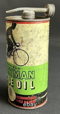 Wakefield Everymans Lubricating Cycle Oil Vintage Bicycle Garage Display Tin Can