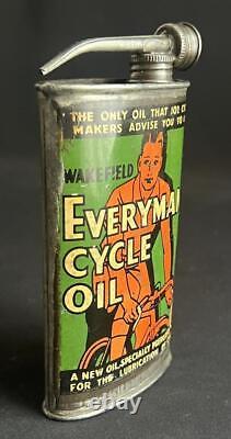 Wakefield Everymans Lubricating Vintage Cycle Bicycle Oil Can Garage Display Tin