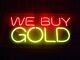 We Buy Gold Neon Lamp Sign 14x8 Bar Lighting Garage Cave Store Artwork Decor