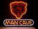 13x8 Man Cave Chicago Bears Neon Beer Sign Light Lamp Bar Garage Store Hang