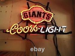 13x8 San Francisco Giants Coors Light Neon Beer Sign Garage Store Lampe Légère
