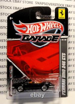 2011 Hot Wheels Garage Black Ferrari Dino 246 Gts, Ferrari #4/6, Avec Real Riders