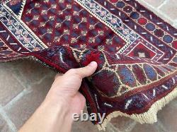 2.10x4.6 Tapis doux en laine tribale afghane fait main Baluchi antique en laine orientale