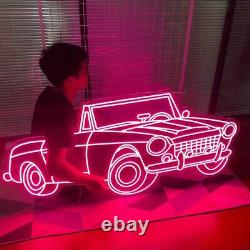 55x 27 Neon Sign Car Led Light Home Garage Store Bar Décoration Murale Luminescente