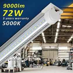 6pk Led Shop Luminaire 8ft 72w 9000lm 5000k Lumière De Tube Pour Entrepôt De Garage