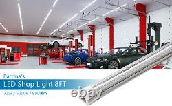 6pk Led Shop Luminaire 8ft 72w 9000lm 5000k Lumière De Tube Pour Entrepôt De Garage