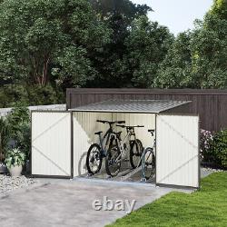 Abri de jardin en métal verrouillable pour vélos avec rangement pour outils, garage à 4 voies pour vélos.