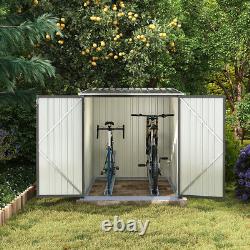 Abri de jardin verrouillable en métal pour bicyclettes avec rangement pour outils et garage pour 2 vélos