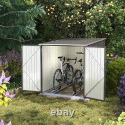 Abri de jardin verrouillable en métal pour bicyclettes avec rangement pour outils et garage pour 2 vélos