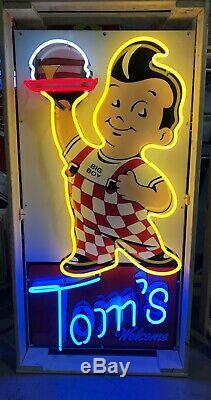 Amazing Grand Bobs Big Boy Bienvenue Neon Tom Enseigne Display Garage Cave Man