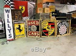 Amazing Grand Willys Concessionnaire De Voitures Neon Enseigne Display Garage Article Cave Man