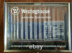 Ancienne Publicité Westinghouse Bulbe Panneau D'affichage Français Garage Pompe Gaz