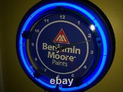Benjamin Moore Peint Painter Garage Hardware Store Man Cave Neon Clock Sign