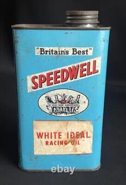 Bidon d'huile de course idéale Speedwell White, idéal pour l'affichage dans un garage, rend la course automobile facile.