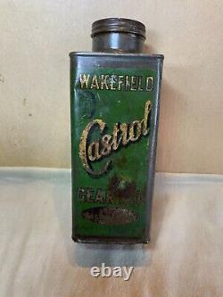 Bidon d'huile pour engrenages moteur Castrol Wakefield en quart, pour garage automobile vintage