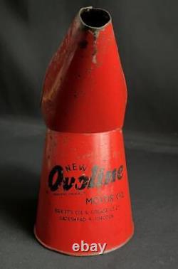 Bidon verseur de quart d'huile moteur Ovoline vintage pour publicité de garage