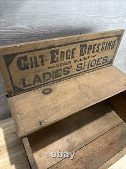 Boîte en bois publicitaire pour dames de Gilt Edge Dressing Display Store Flip Top