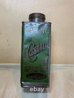 Caddie de quart d'huile de boîte de vitesses de moteur Castrol Wakefield Vintage Tin Can de garage automobile