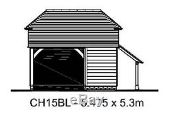 Ch15bl 1,5-oak Bay Cadre Garage Bâtiment / Panier Lodge Chippy Kit Log Magasin