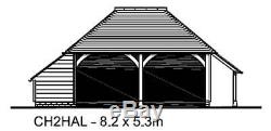 Ch2hal 2-oak Bay Cadre Garage Bâtiment / Panier Lodge Kit Side Aisle / Log Magasin