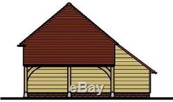 Ch4hal Oak Cadre Garage / Panier Lodge Kit De Construction 4-bay / Side Aisle / Connexion Magasin