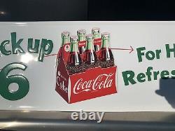 Coca Cola Metal Sign Coke Vintage Style Bouton De Bouteille Garage Gas Country Store