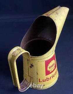 Coquilles Lubrifiants Pinte Vintage Publicité Garage Bidon d'Huile de Pétrole Tin Can Jug Pourer