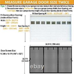Écran de porte de garage magnétique pour garage double de 16x10 pieds rétractable